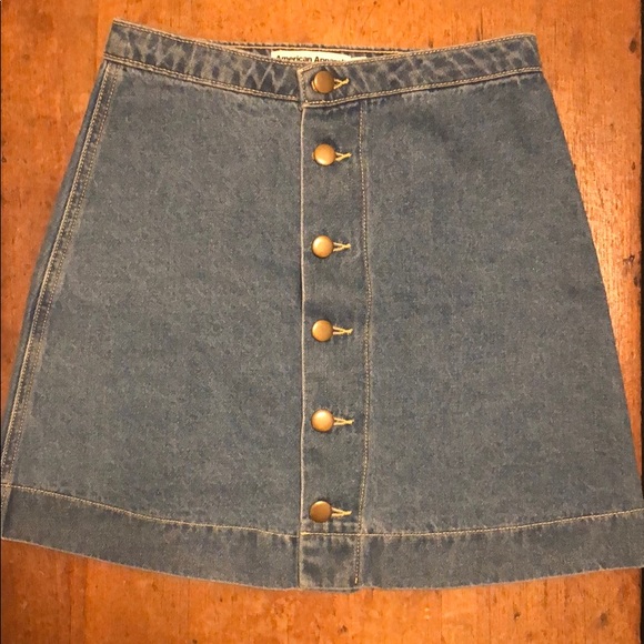 American Apparel Denim Button Skirt - Picture 1 of 4